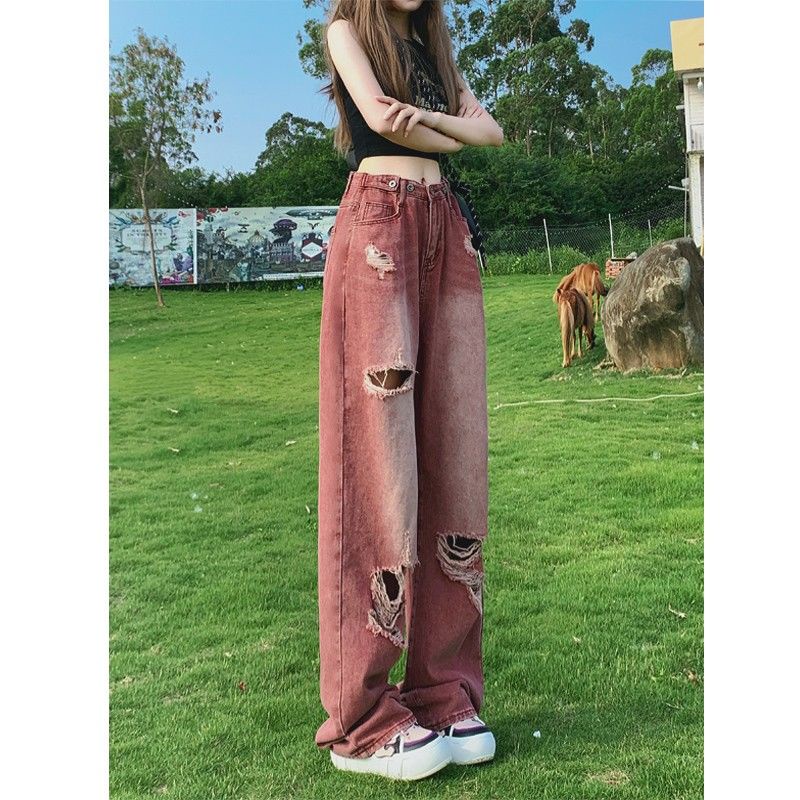 COWGIRL quần ống rộng quần nữ jean phong cách Retro Ống Rộng siêu đẹp 2023 MỚI JU2510