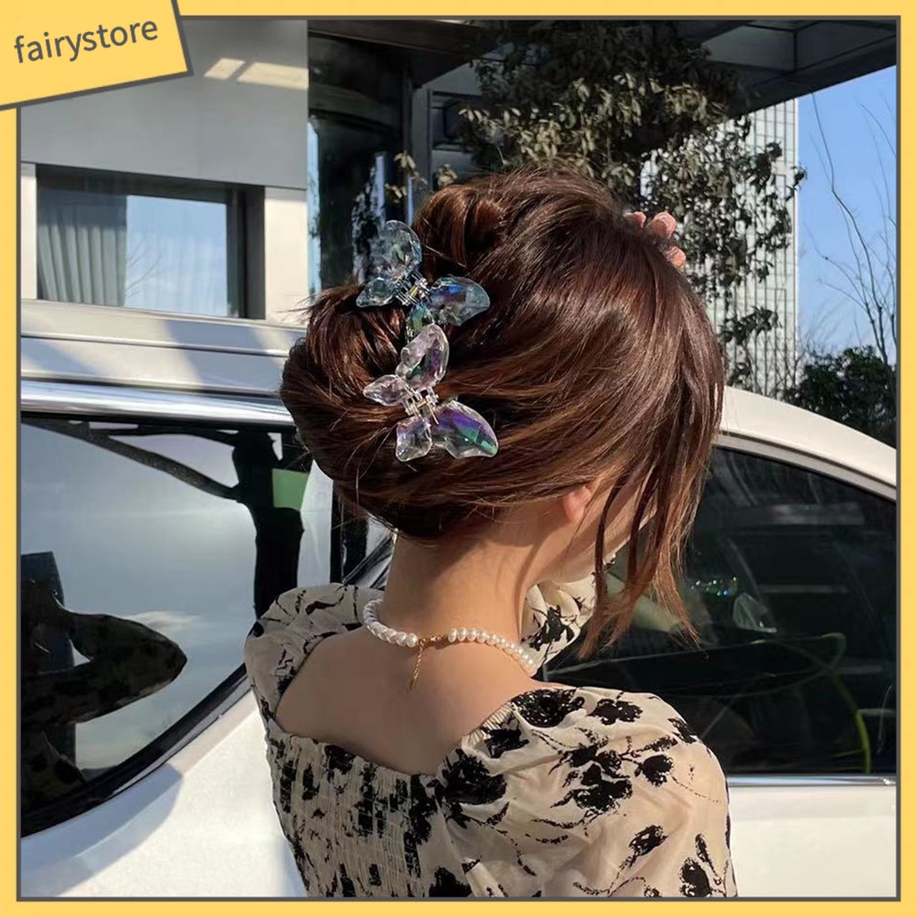 Kẹp Càng Cua Bằng Acrylic Trong Suốt Chống Trượt Tạo Kiểu Tóc