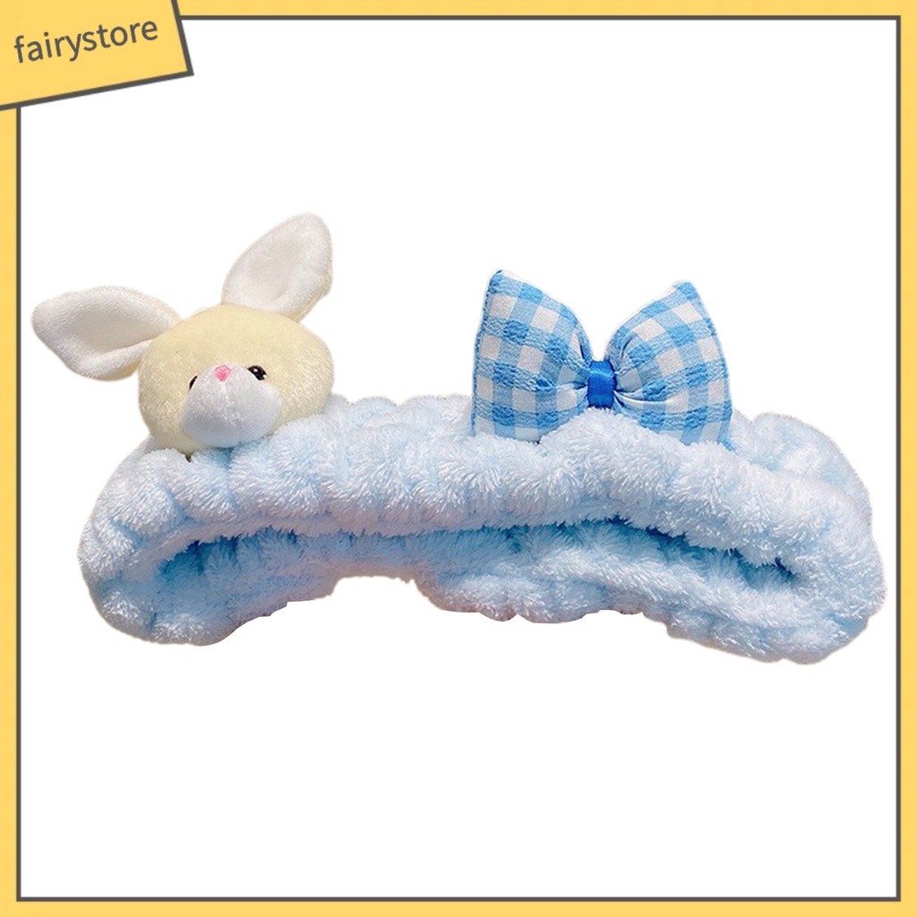 Băng Đô Cài Tóc Hình Thỏ Hoạt Hình Màu Sắc Tươi Sáng Vui Nhộn Chống Trượt Cho Nữ