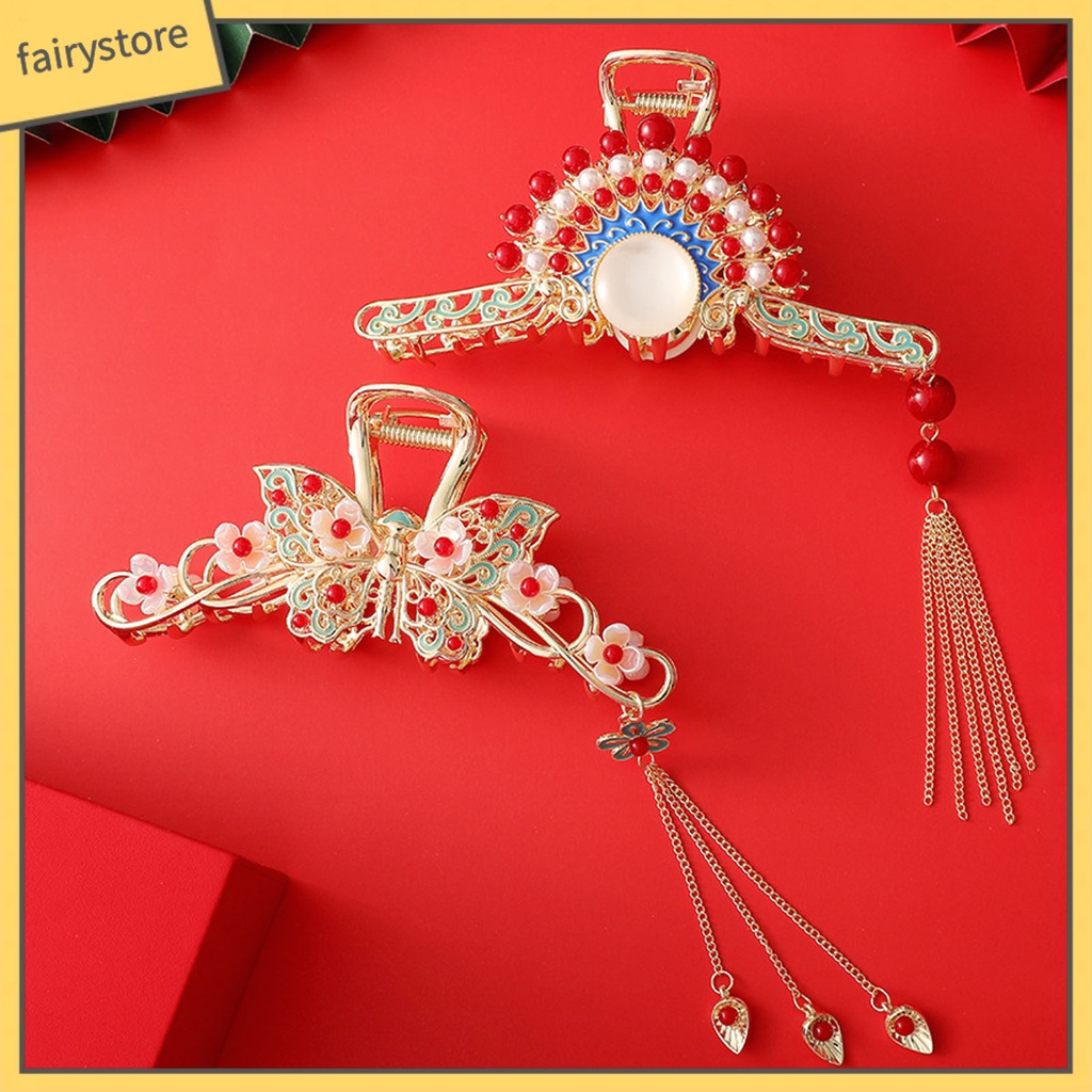 Kẹp Tóc Đính Hạt Và Hoa Tua Rua Nhiều Màu Chống Trượt Cho Nữ