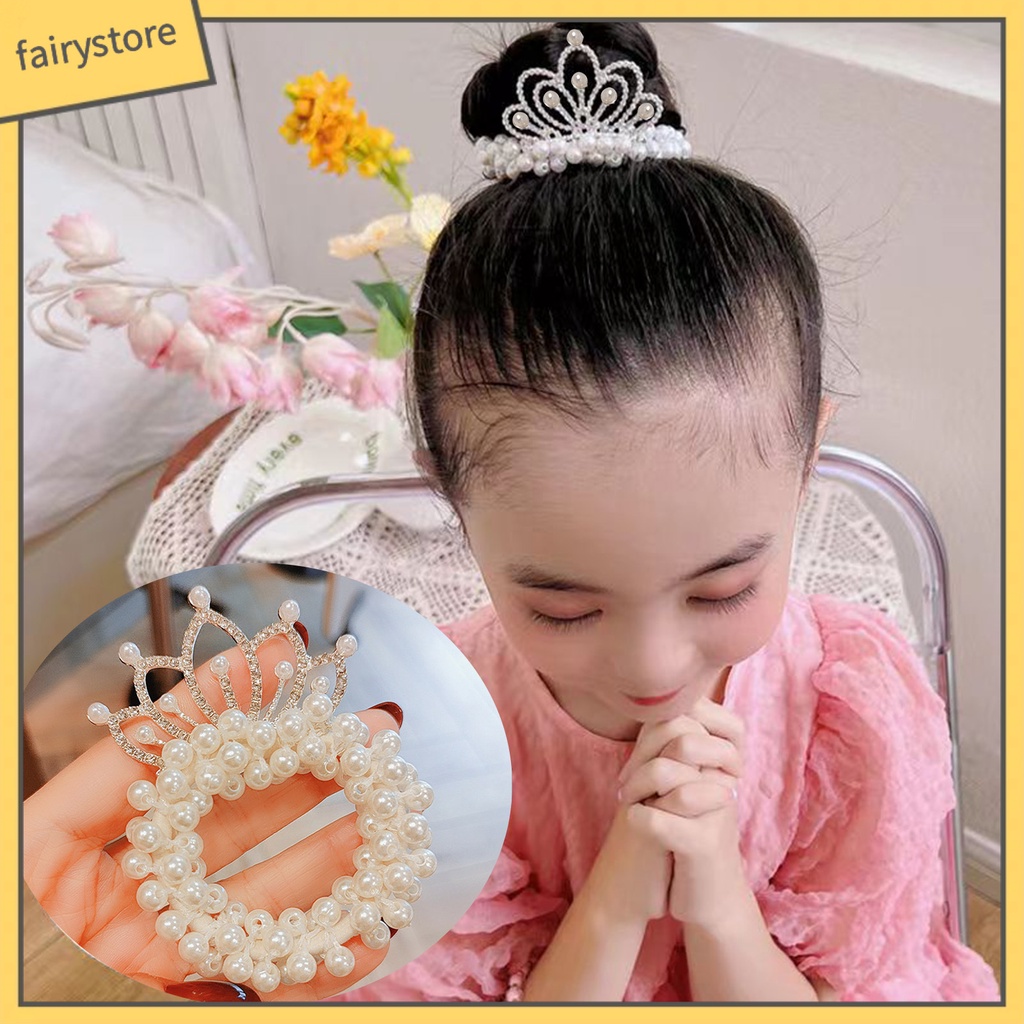 Dây Cột Tóc Hình Vương Miện Đính Đá Màu Sắc Lấp Lánh