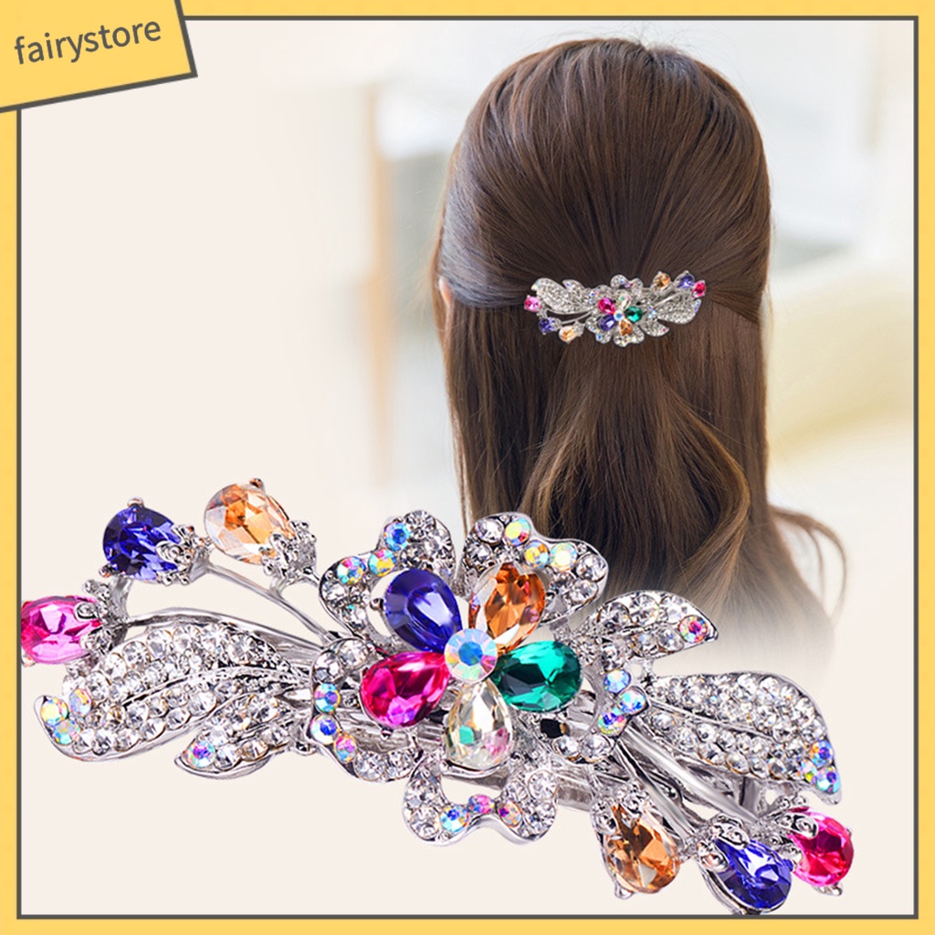 Kẹp Tóc Pha Lê Giả Chống Trượt Chống Biến Dạng Tiện Dụng