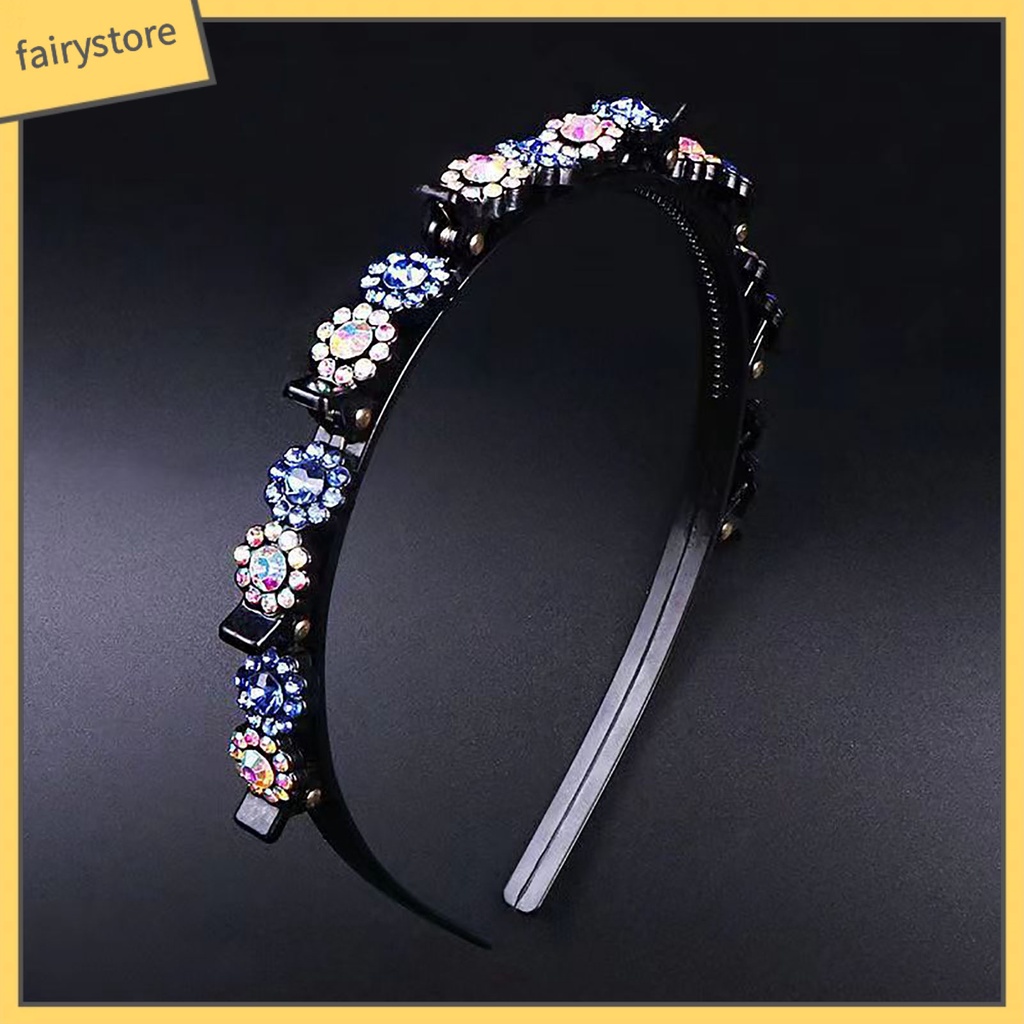 Băng Đô Cài Tóc Đính Đá Lấp Lánh Bằng Acrylic Dễ Thương Cho Nữ