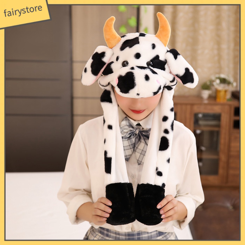 Mũ Nhồi Bông PP Mềm Mại Có Tai Bò Di Chuyển Được Dành Cho Bữa Tiệc