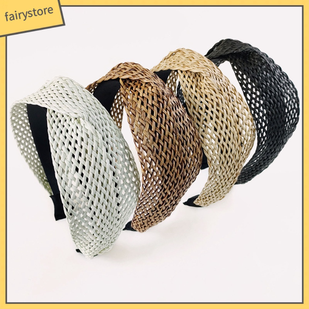 Băng Đô Bện Dây Màu Trơn Chống Rơi Phong Cách Bohemian Dành Cho Nữ