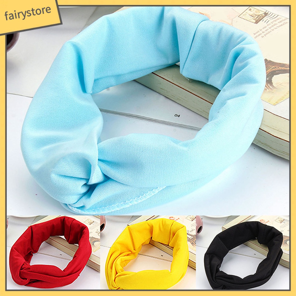 Băng Đô Vải Co Giãn Màu Trơn Bắt Mắt Dành Cho Nữ