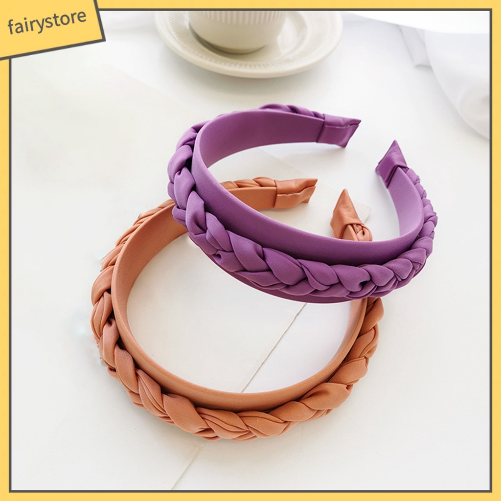 Băng Đô Cài Tóc Bản Rộng Màu Sắc Trơn Thoải Mái Dùng Hàng Ngày