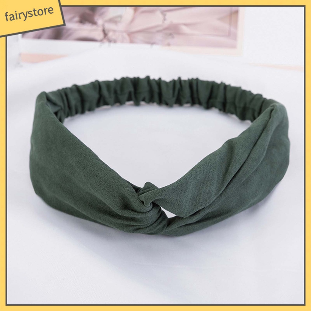 Băng Đô Cài Tóc Bằng Da Lộn Màu Trơn Co Giãn Tốt Tiện Dụng Cho Spa