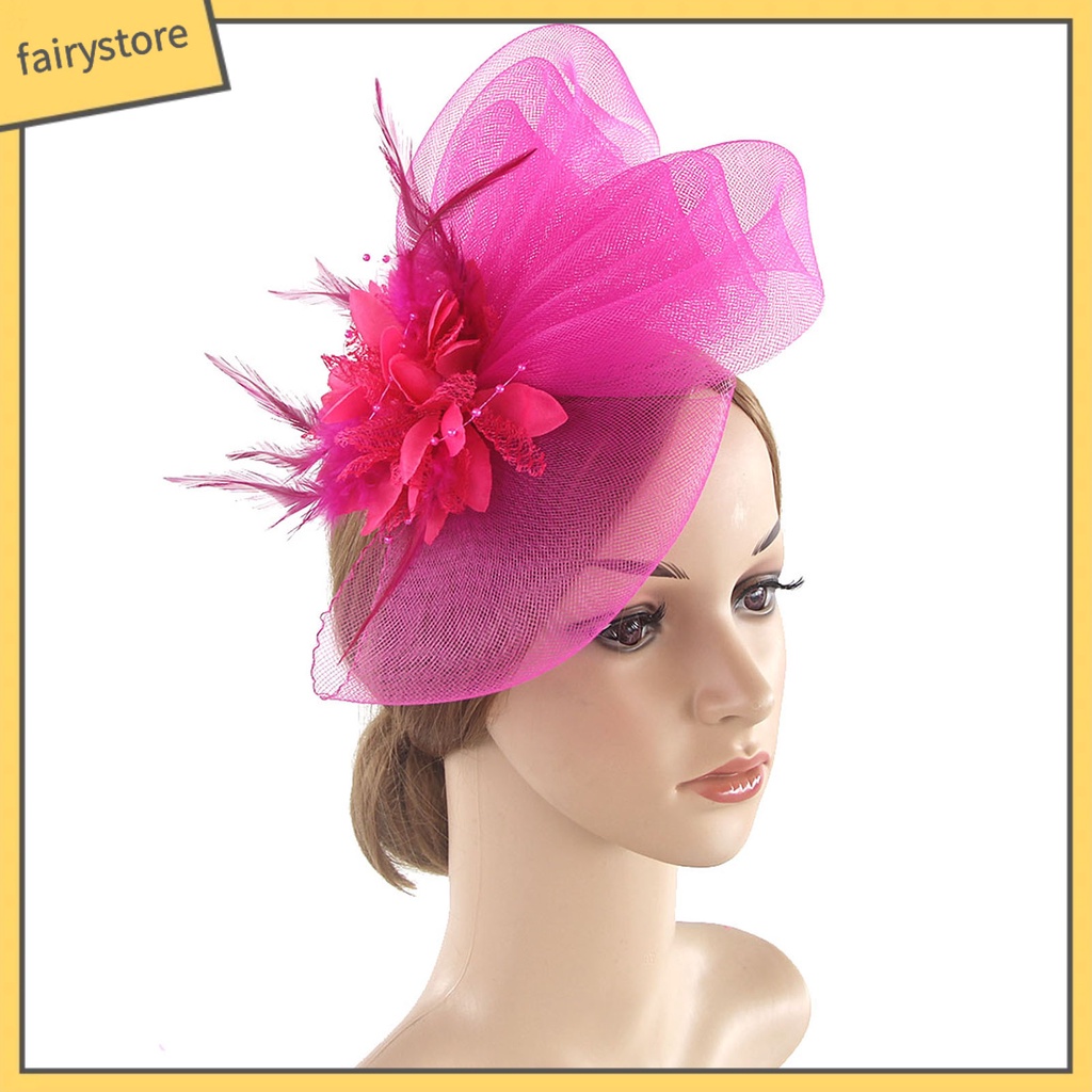 Mũ Tai Thỏ Phối Lưới Đính Lông Vũ Phong Cách Retro Thanh Lịch Dành Cho Cô Dâu