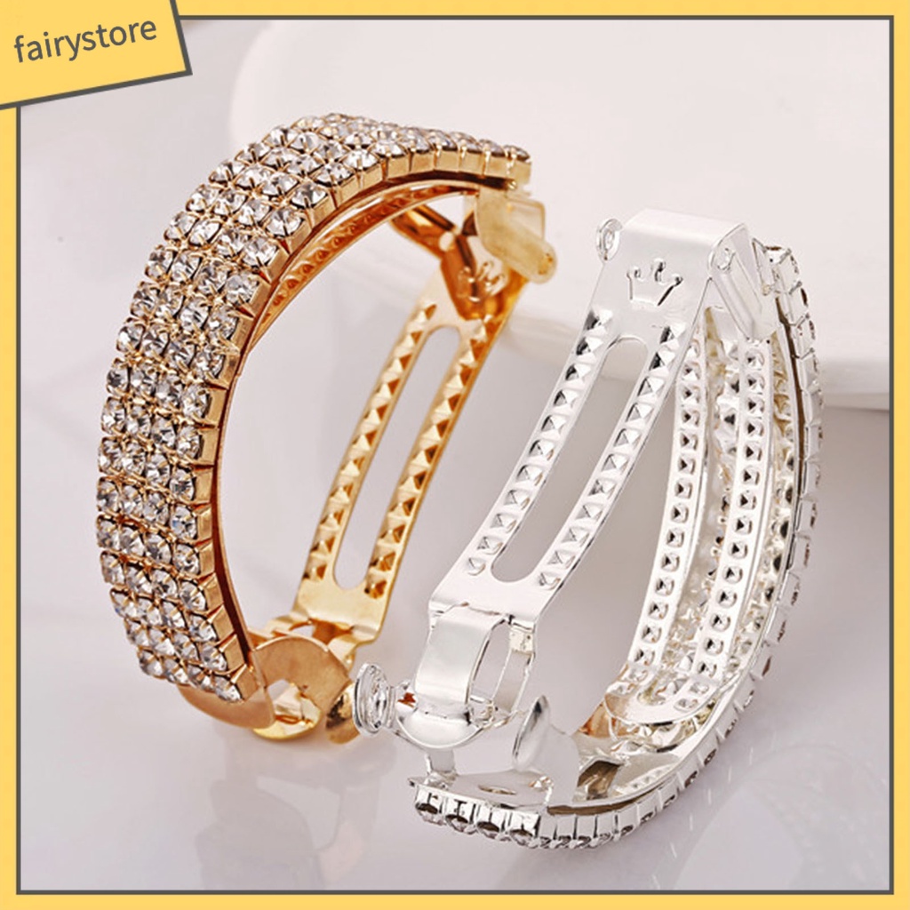 [FRO] Kẹp Tóc Vòm Đính Đá Pha Lê Tinh Tế Thủ Công Mịn Màng Mạnh Dùng Hàng Ngày