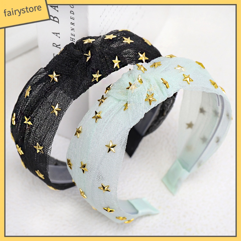 Băng Đô Vải Lưới Thắt Nút Hình Ngôi Sao Ngọt Ngào Cho Nữ