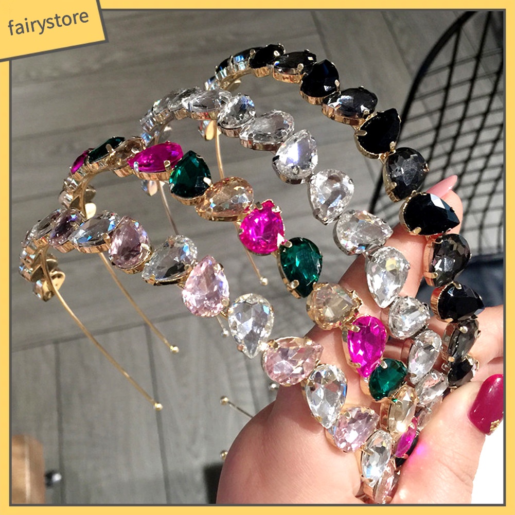 Băng Đô Cài Tóc Đính Đá Nhiều Màu Sắc Thời Trang Cho Nữ