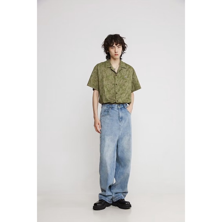 Áo Sơ Mi Ngắn Tay In Họa Tiết Sáng Tạo Theo Phong Cách Mùa Hè Nhật Bản Dành Cho Nam