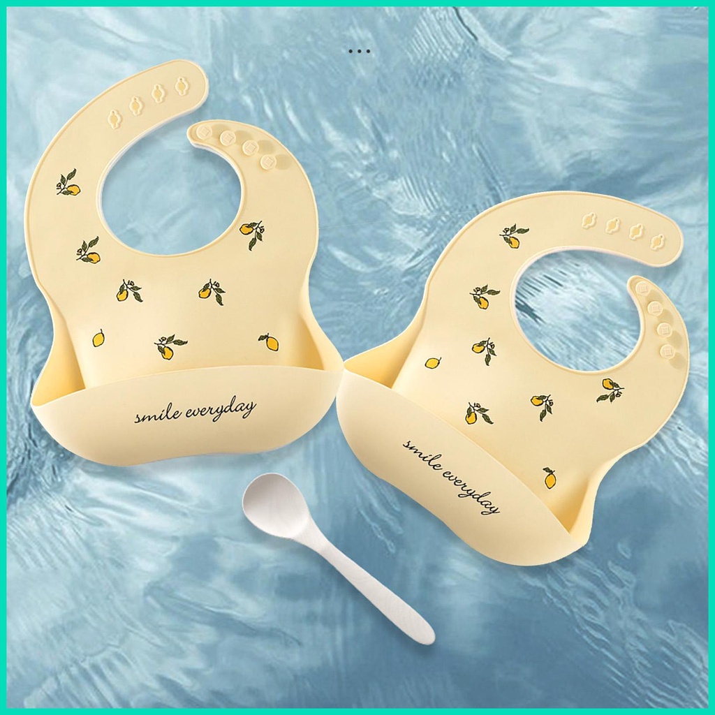 Yếm Ăn Silicone Linh Hoạt Mạnh Mẽ Dễ Vệ Sinh Cho Bé Và Trẻ Mới Biết Đi