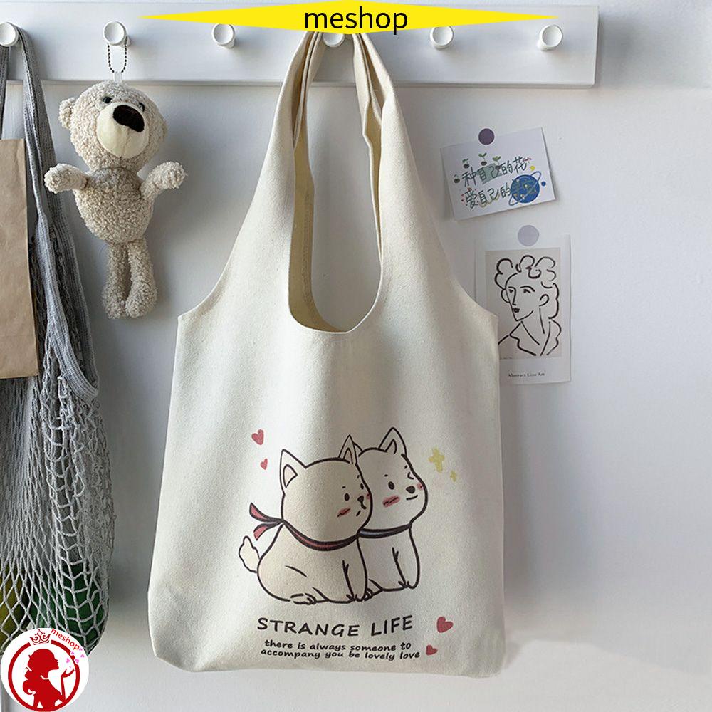 Túi Xách Đeo Vai Bằng Vải Cỡ Lớn Họa Tiết Dễ Thương