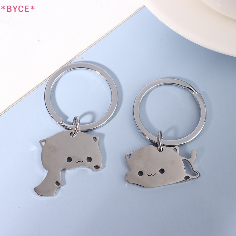 Móc Khóa Hình Mèo Bằng Thép Không Gỉ Dễ Thương Mới