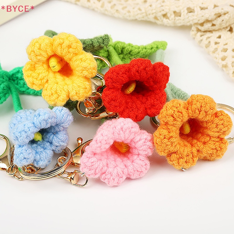 Móc Khóa Hình Hoa Tulip Đan Len Dễ Thương Độc Đáo Mới