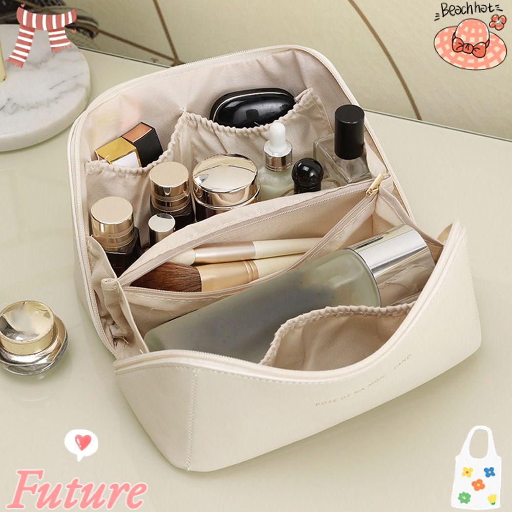 Túi Đựng Mỹ Phẩm Sức Chứa Lớn Bằng Da PU Chống Thấm Nước Tiện Dụng Cho Nữ