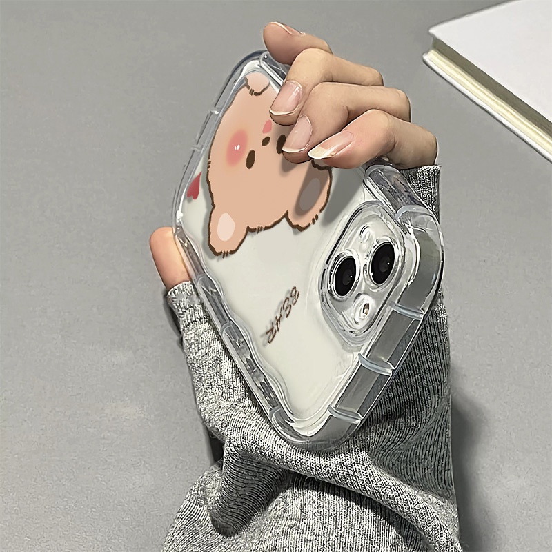 Ốp Điện Thoại Silicone Mềm Trong Suốt Chống Sốc In Hình Gấu Thỏ Cho IPhone 14 13 12 11 Pro Max XS X XR 8 + 7 Plus