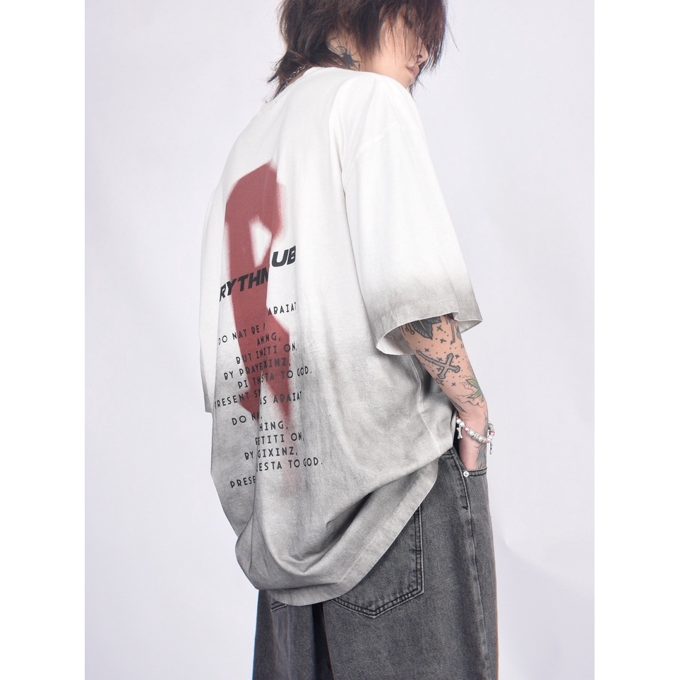 Áo Thun Tay Ngắn In Chữ Graffiti Phong Cách Hip Hop Đường Phố Cho Nam