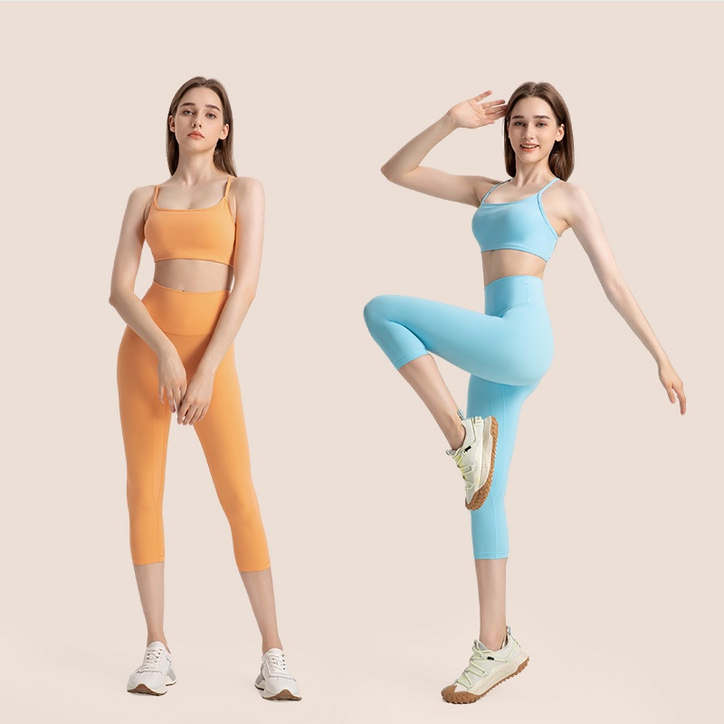 Bộ Đồ Lót Thể Thao Màu Nude Lưng Cao Chống Sốc MAGGIEYOGA