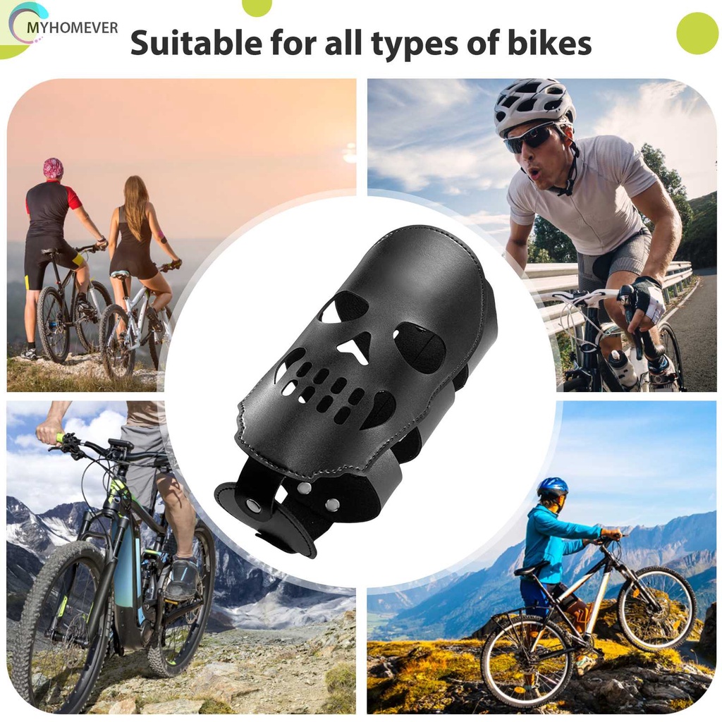 Giá Đỡ Bình Nước Bằng Da PU Hình Đầu Lâu Độc Đáo Trang Trí Xe Đạp