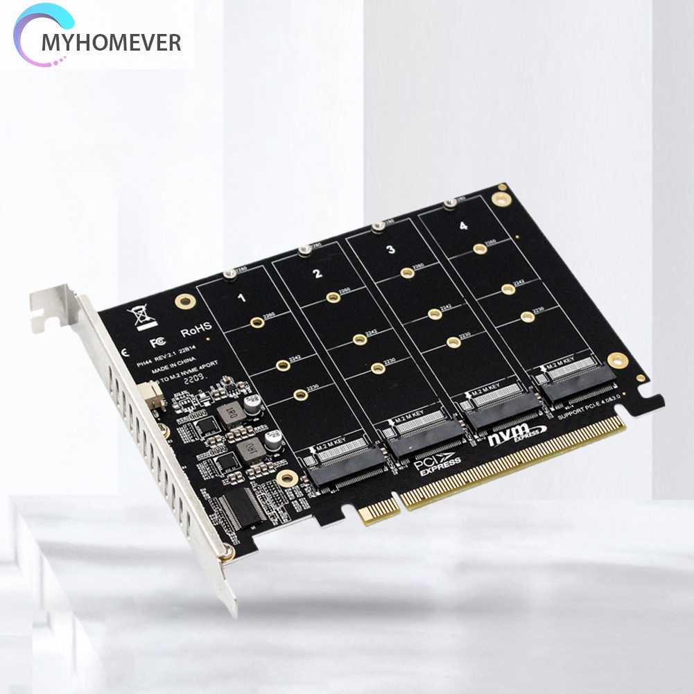 Bộ ChuyểN ĐổI Ổ CứNg 4 CổNg M.2 NVME SSD Sang PCIE X16, Hỗ Trợ 2230 / 2242 / 2260 / 2280