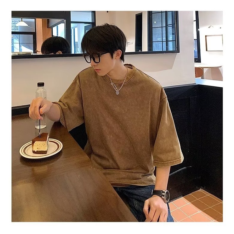 Áo Thun Ngắn Tay Thời Trang Mùa Hè Retro Mỹ Dành Cho Nam