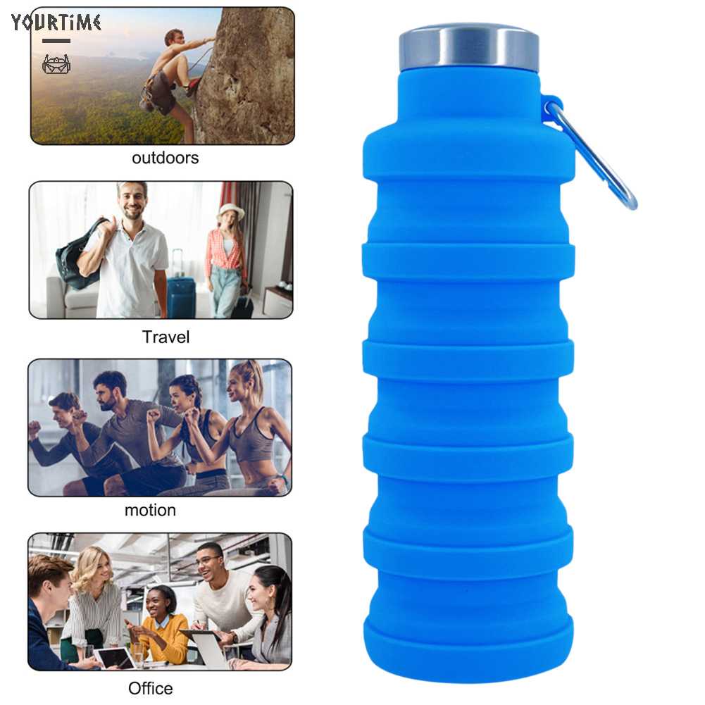 Bình Nước Thể Thao Bằng Silicone 500ml Chống Tràn Cho Trẻ Em