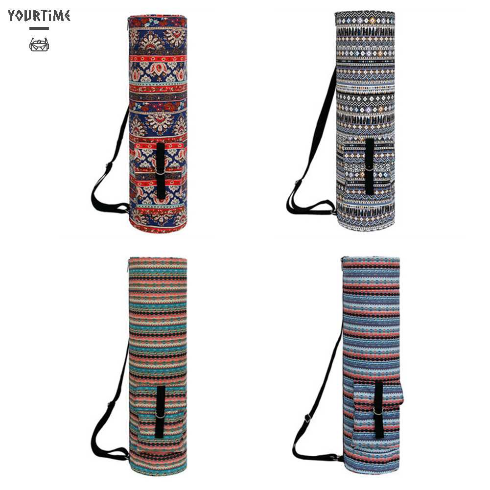 Túi Đựng Thảm Tập Yoga Bằng Vải Bạt In Họa Tiết Thời Trang Có Túi Đựng Cho Nam &amp; Nữ