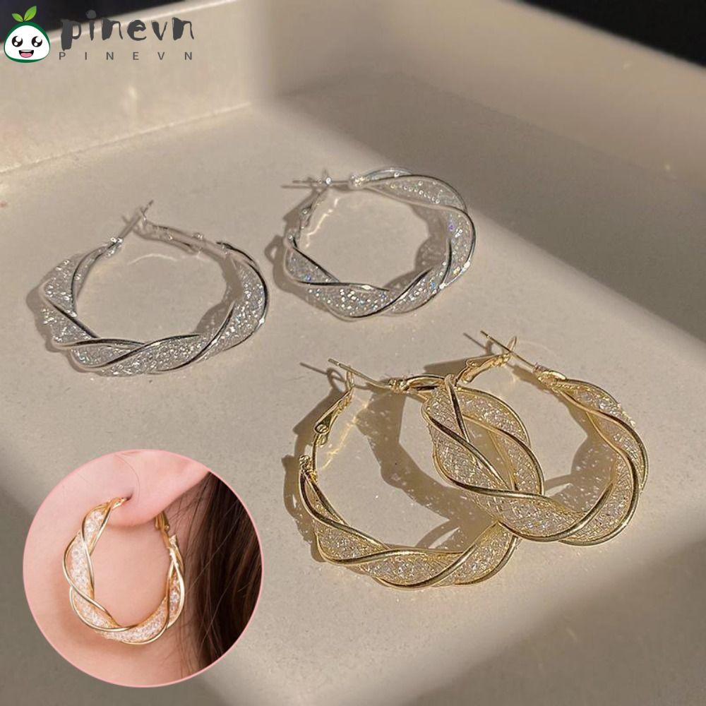 Bông Tai Hình Quả Thông Xoắn Cá Tính Thời Trang|Đôi Bông Tai Khoen Tròn Nhiều Màu Sắc Thời Trang Cho Nữ