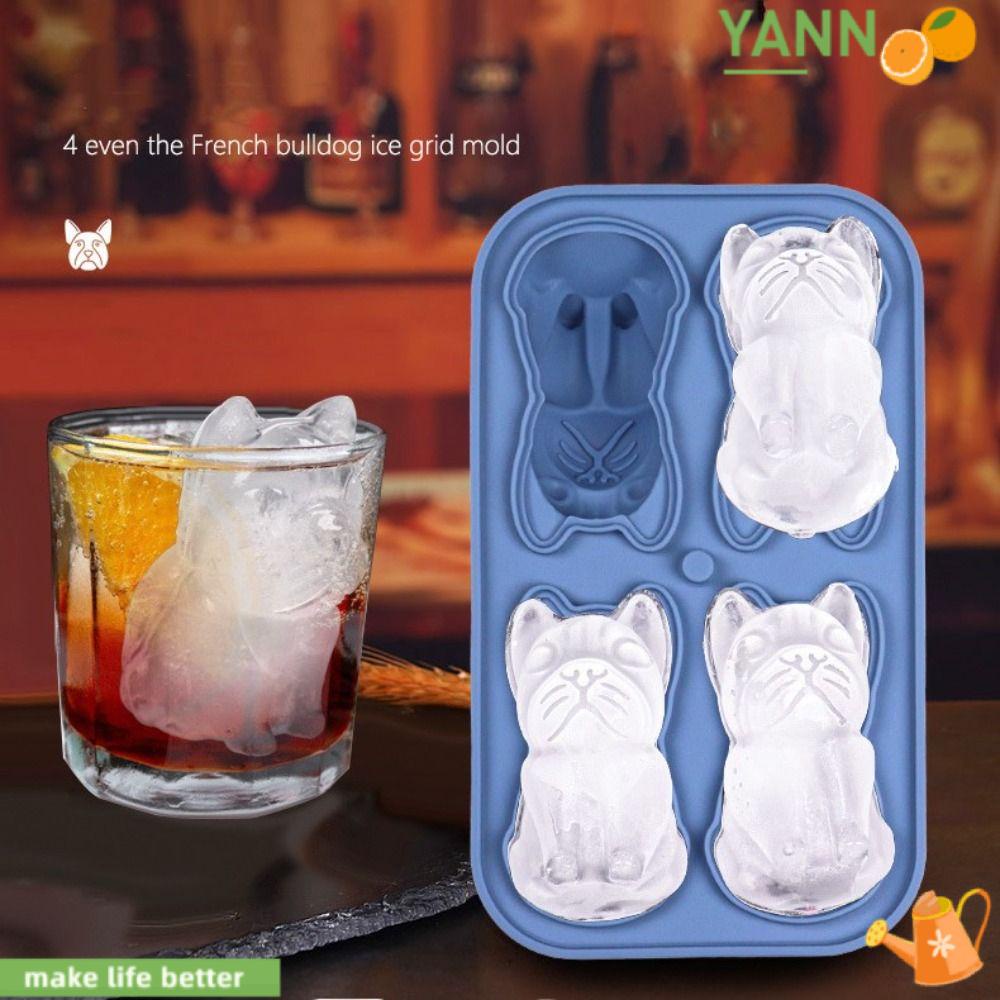 Khuôn Silicon Làm Đá Hình Chó Bull Pháp Dễ Thương Cấp Thực Phẩm DIY 1