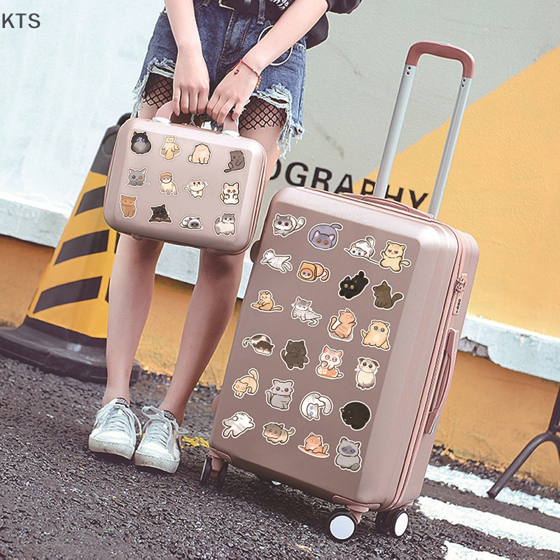 Set 50 Miếng Dán Họa Tiết Mèo Hoạt Hình Trang Trí Đa Dụng Chất Lượng Cao