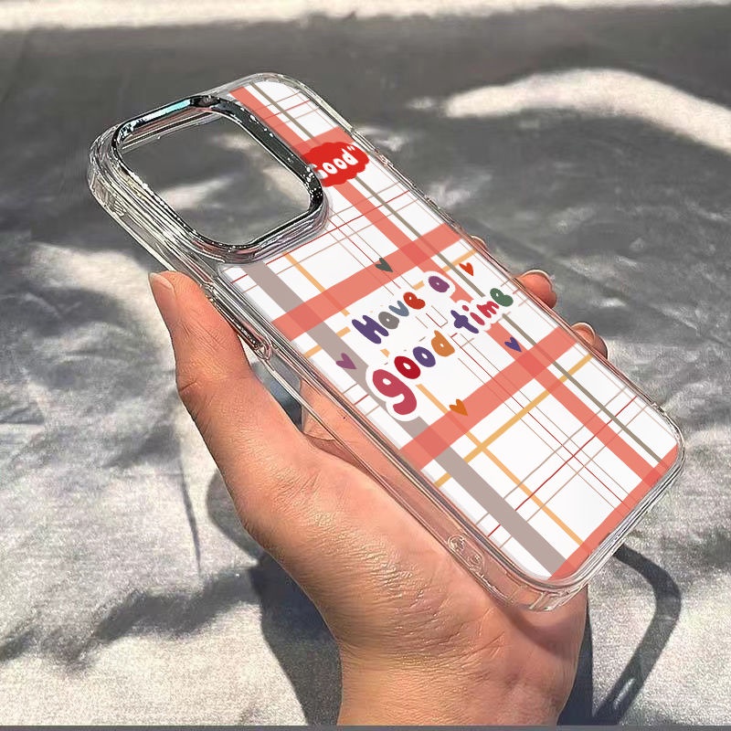 ✅Ốp Điện Thoại Mềm Chống Sốc Họa Tiết Kẻ Sọc Cho Iphone 811 14pro 713 12 / Max Plus