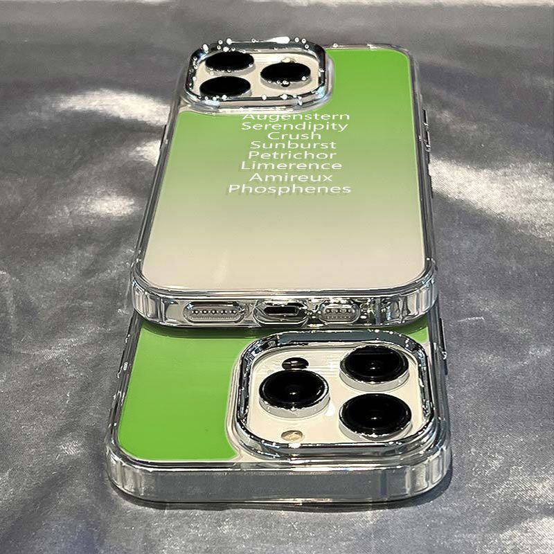 ✅Ốp Điện Thoại Mềm Chống Sốc Màu Gradient Xanh Lá Cho Iphone 14pro max 11 127 8plus13 M2YY