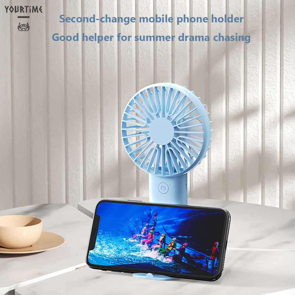 Quạt Mini Cầm Tay 3 Tốc Độ Kèm Sạc USB Tiện Dụng Chất Lượng Cao