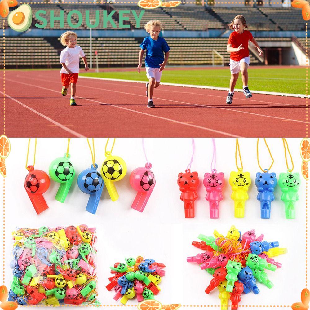 Set 10 Còi Thổi Bằng Nhựa Họa Tiết Hoạt Hình Dùng Trong Luyện Tập Thể Thao