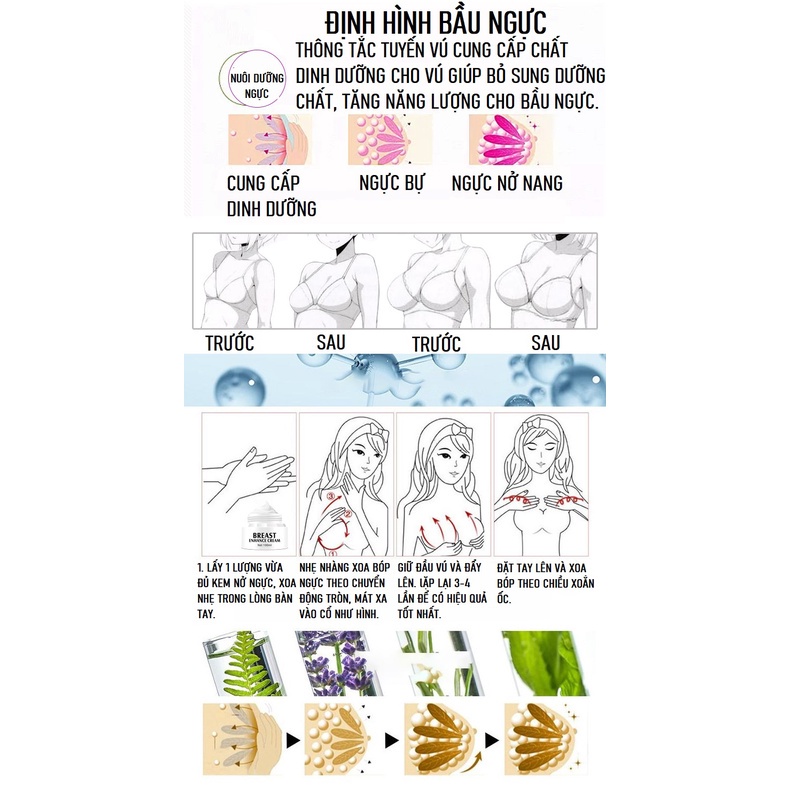 Kem Nở Ngực Dưỡng Da Giúp Tăng Size Vòng 1 BREAST ENHANCE CREAM Cho Vòng 1 Săn Chắc, Căng Tròn [CHE TÊN]