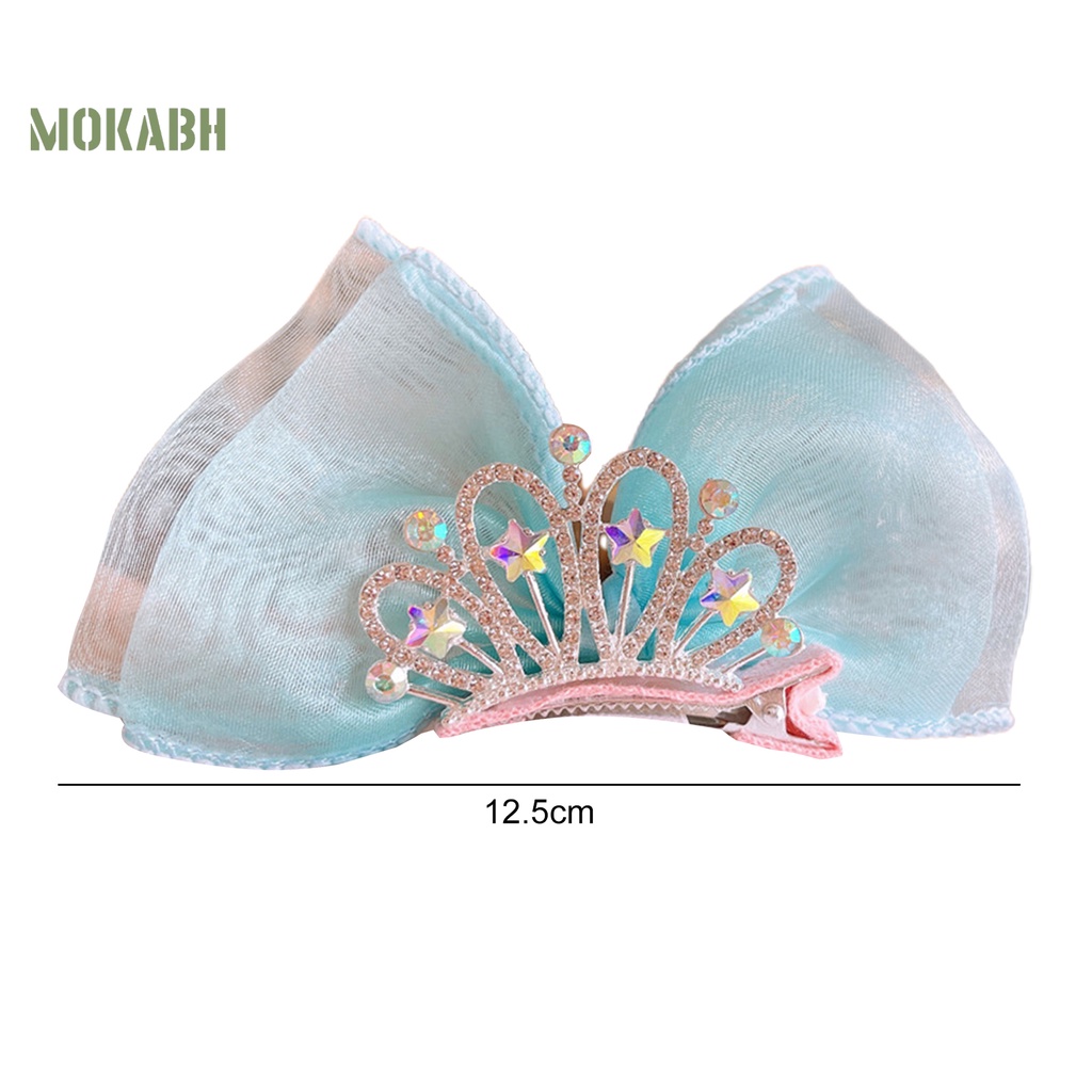 Kẹp Tóc Hình Nơ Đính Đá Lấp Lánh Chống Trượt Thời Trang Cho Bé Gái