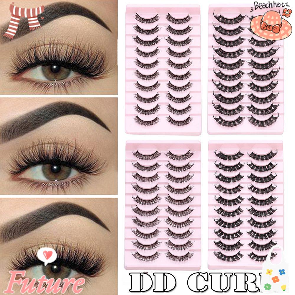 Bộ 10 Cặp Lông Mi Giả 10-23mm Trang Điểm Tự Nhiên DD