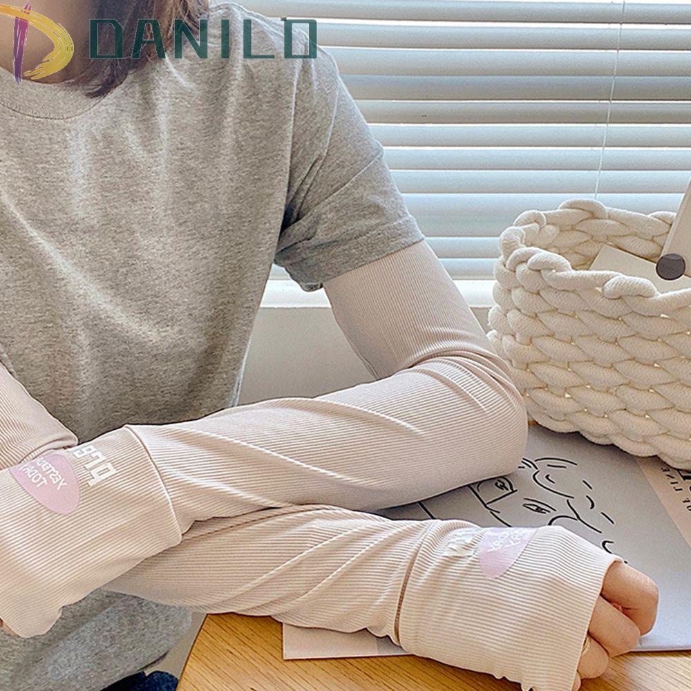 Găng Tay Chống Nắng Tia UV Họa Tiết Kẻ Sọc Thoải Mái Cho Nữ