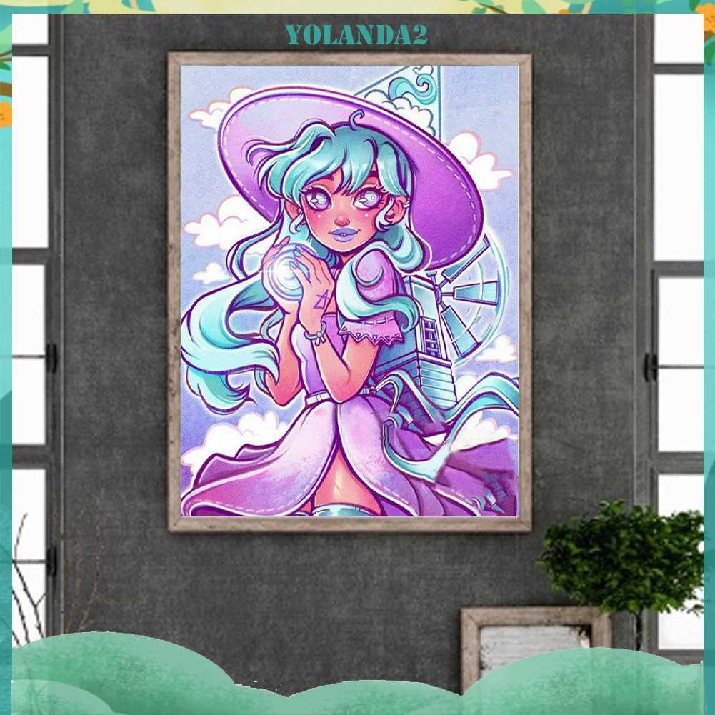 Tranh Đính Đá Kim Cương Toàn Bộ 5D DIY Hình Vẽ Cô Gái Trang Trí Nhà Cửa