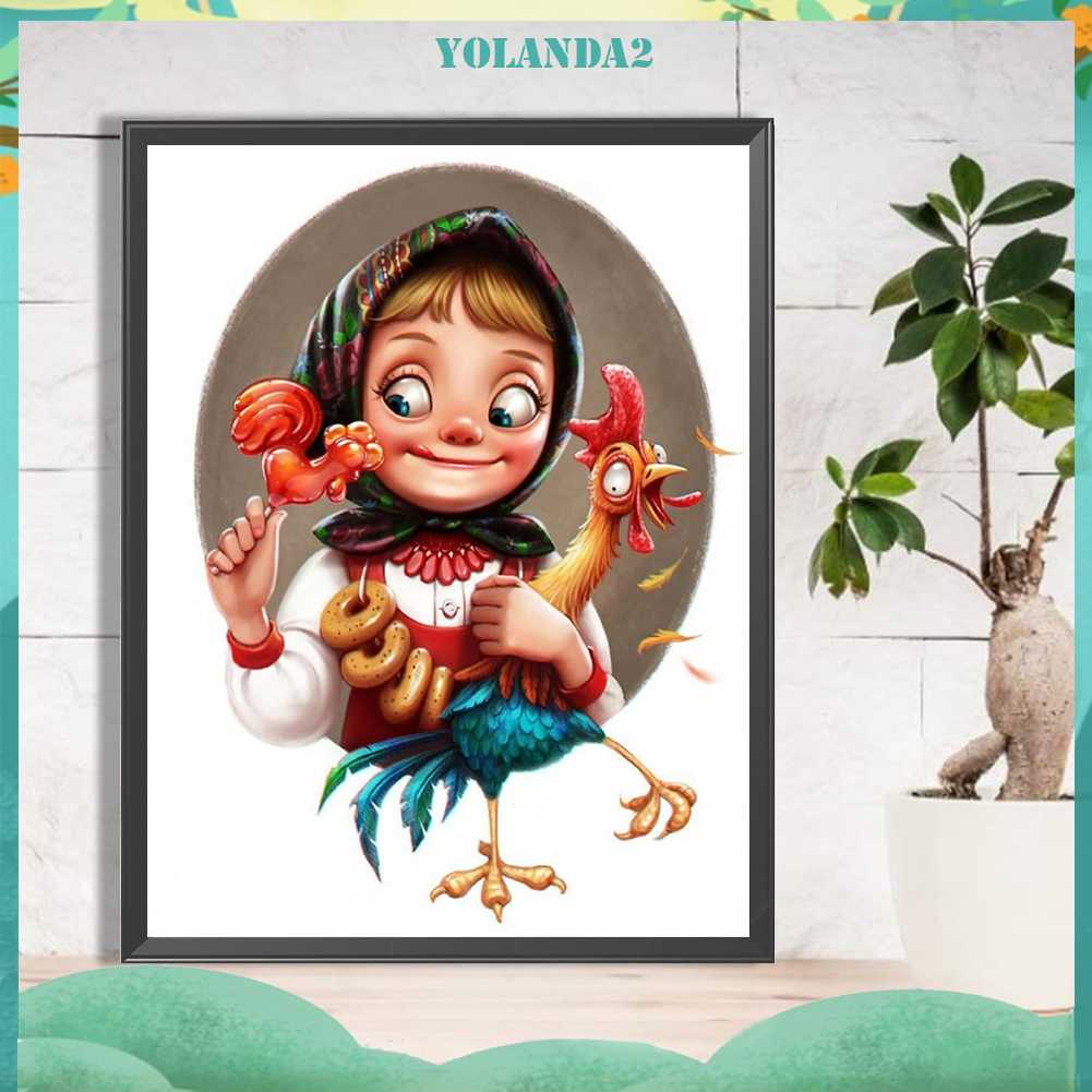 Tranh Đính Đá Kim Cương Toàn Bộ 5D DIY Hình Vẽ Cô Gái Trang Trí Nhà Cửa