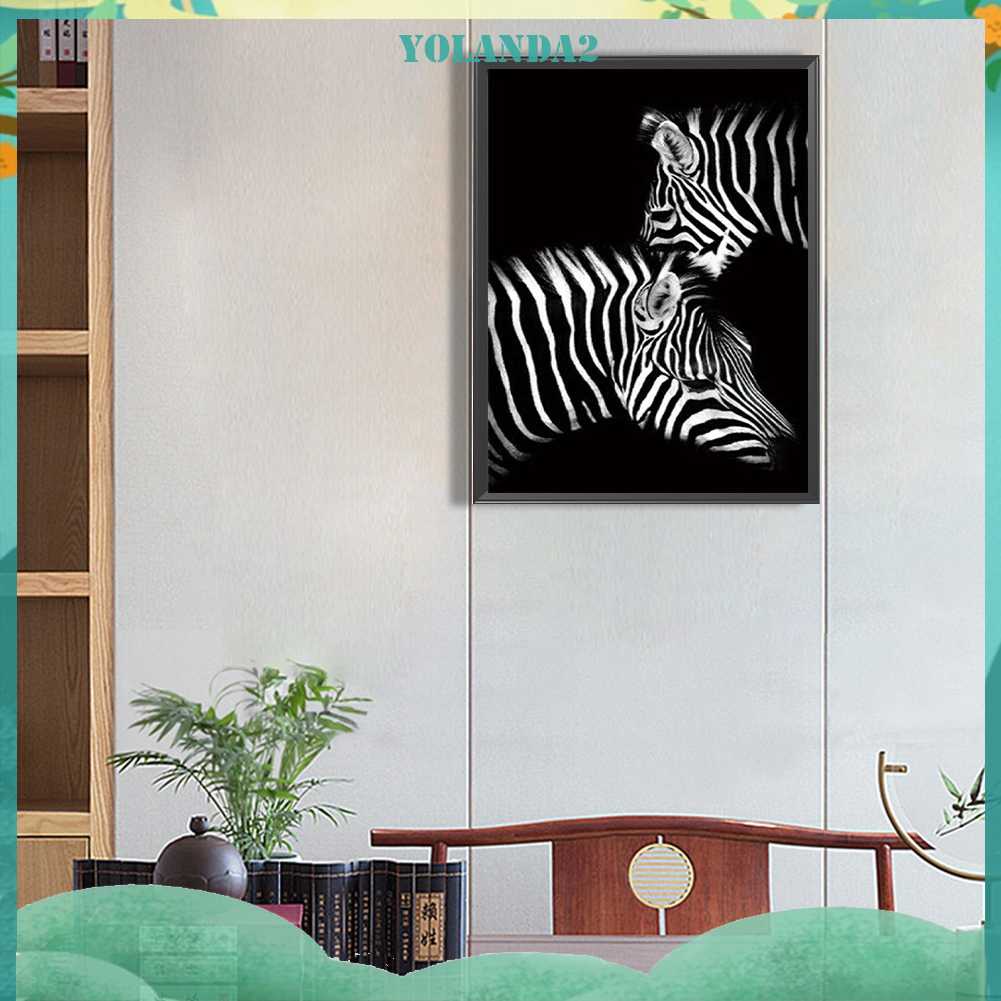 Tranh Đính Đá Kim Cương Toàn Bộ 5D DIY Hình Vẽ Ngựa Vằn