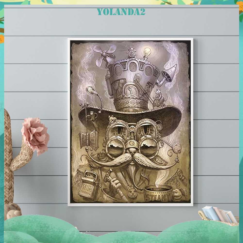 Tranh Đính Đá Kim Cương Toàn Bộ 5D DIY Hình Vẽ Mèo Trang Trí Nhà Cửa