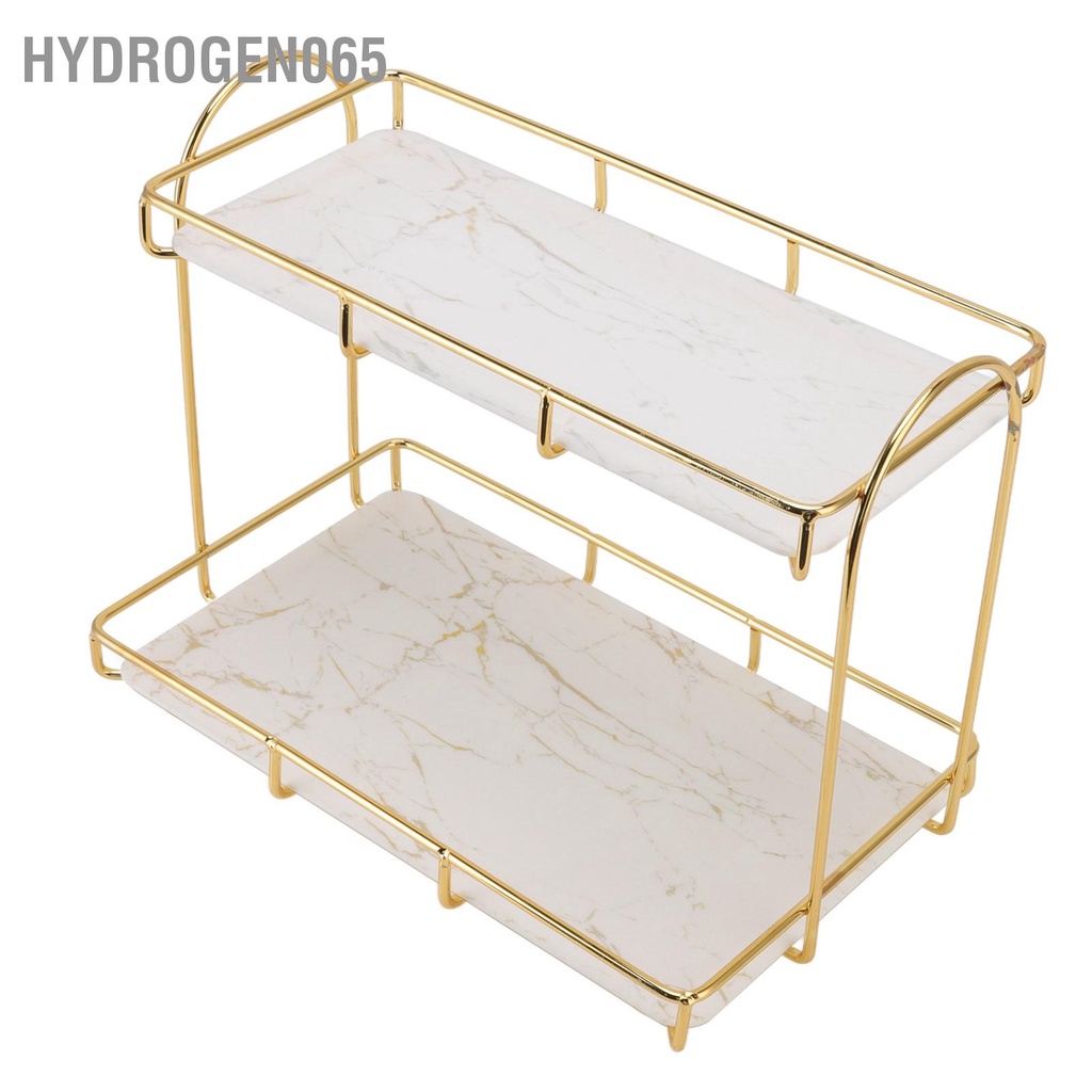 Hydrogen065 Phòng Tắm Giá Để Đồ Vàng Trắng 2 Tầng Kệ Trang Điểm Cấu Trúc Nhân Tạo Chống Trơn Trượt Bộ Đếm