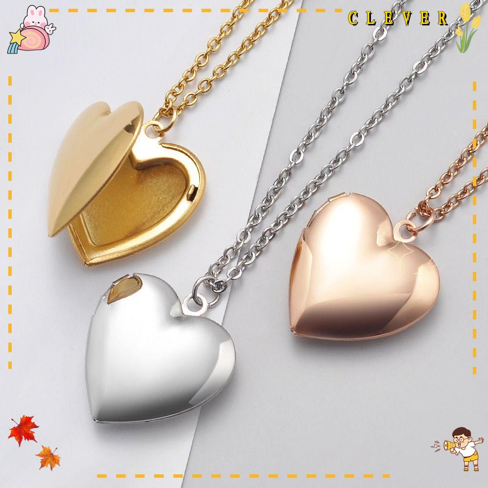 Bộ 2 Dây Chuyền Mặt Khung Ảnh Hình Trái Tim Cho Nữ