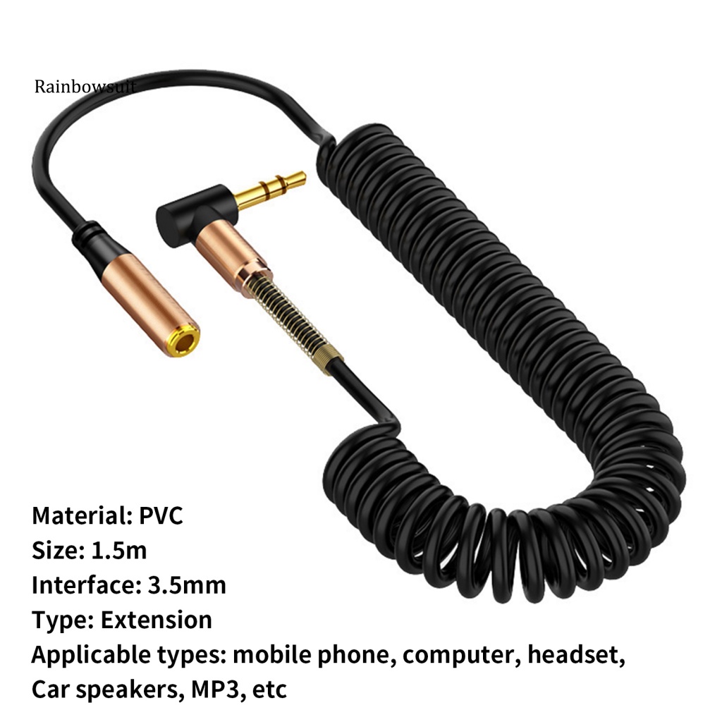 Dây Cáp Âm Thanh Bằng PVC Chống Nhiễu / Chống Ồn Có Thể Thu Gọn 3.5mm Tiện Dụng Cho Gia Đình