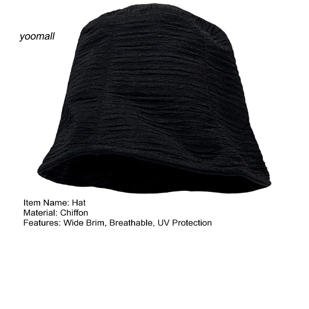 Mũ Rộng Vành Chống Nắng / Tia UV Chất Liệu Chiffon Gọn Nhẹ Chống Mài Mòn Thời Trang Mùa Hè Cho Nữ