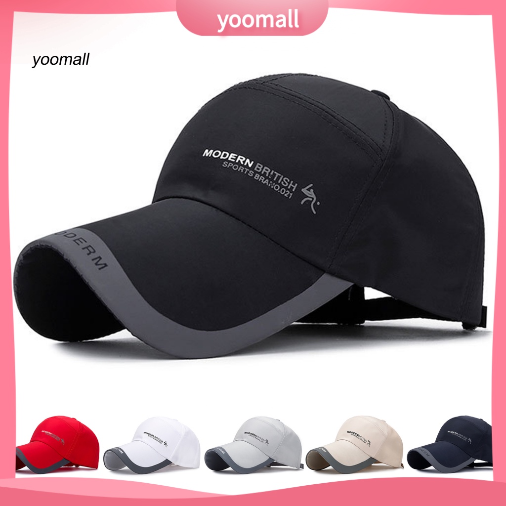 Yo / Mũ Bóng Chày Unisex Bằng Vải Laminated In Chữ Cái Thoải Mái Có Thể Điều Chỉnh Dùng Hàng Ngày